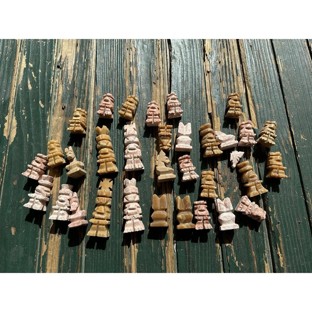 Vintage Onyx and Marble Hand Made Chess Replacement Pieces